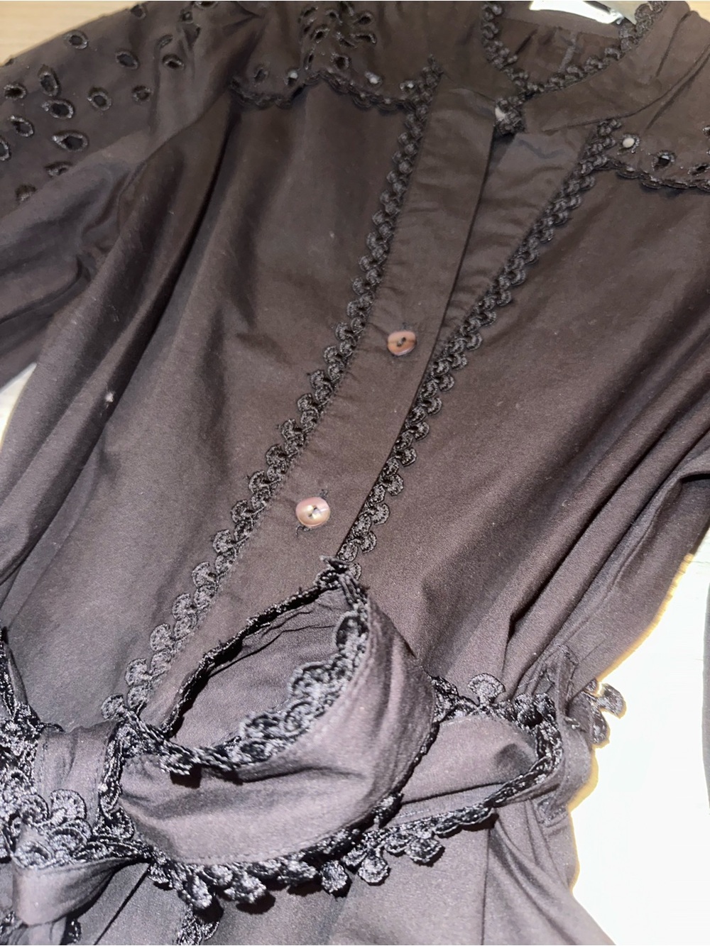 Avec Les Filles Eyelet Midi Dress with Waist Tie - Picture 4 of 9